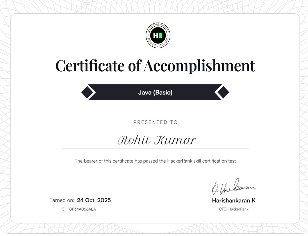 Java Basic Certificate
